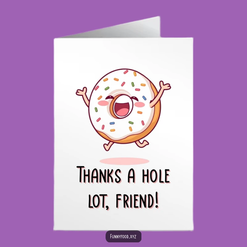 Free Printable Thank You Card: Donut Leap Funny Downloadable Gift to Show Appreciation