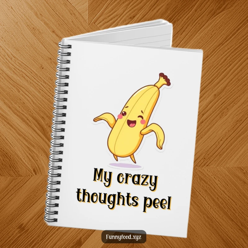 Funny idea banana peeling notebook, perfect for jotting down creative thoughts.
