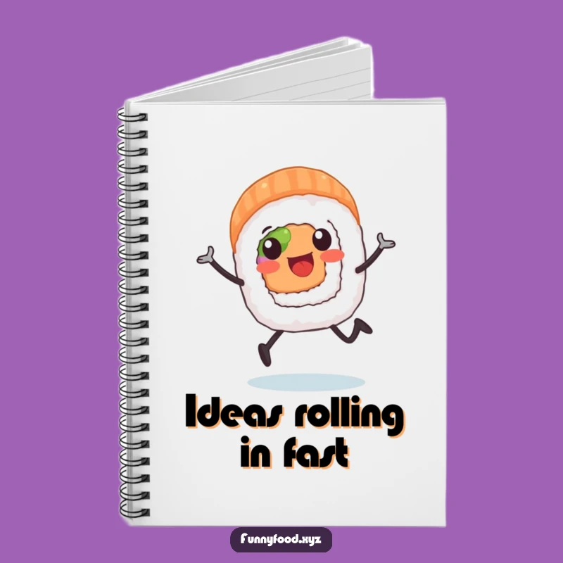Funny Sushi Roll Runner Notebook: Jot Down Ideas with Japanese Flair and Speed
