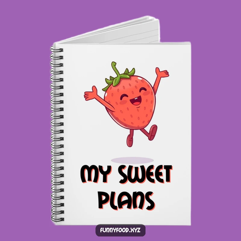 Funny Strawberry Leap Notebook: Jot Down Happy Thoughts