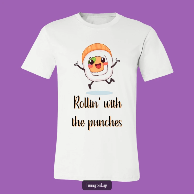 Funny Sushi Roll Runner Shirt: Hilarious Japanese Food Apparel for Active Fun