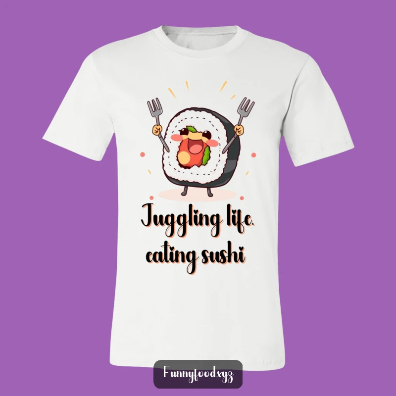Funny Sushi Juggling T-Shirt: Wear Your Love for Sushi!