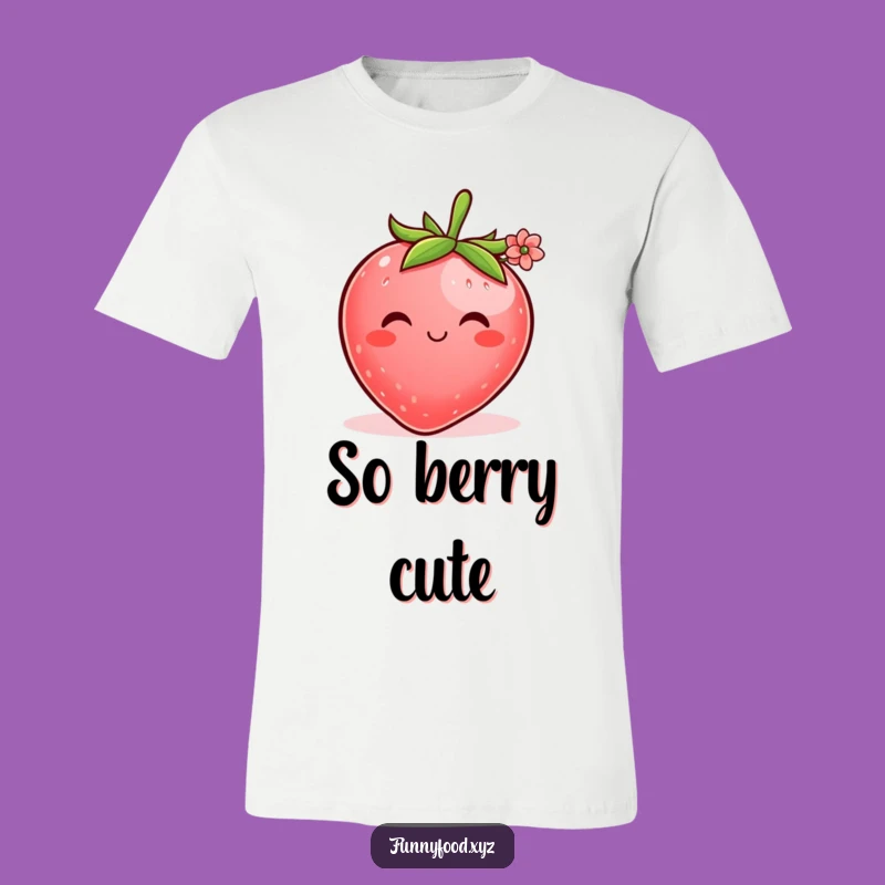 Funny Shy Strawberry T-Shirt: Wear Your Sweetness with Delight