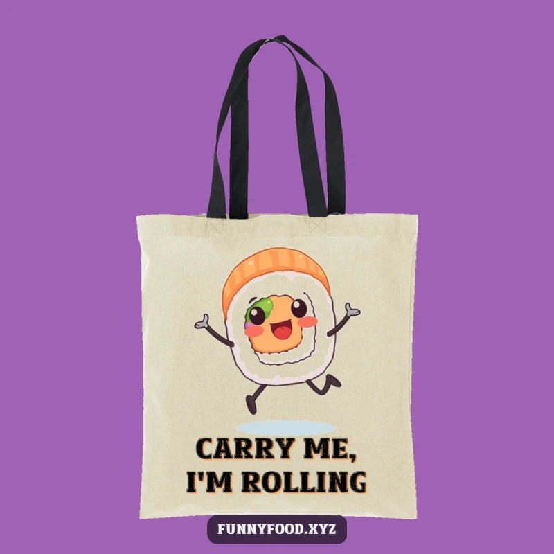 Funny Sushi Roll Runner Tote Bag: Carry Your Essentials with Japanese Flair