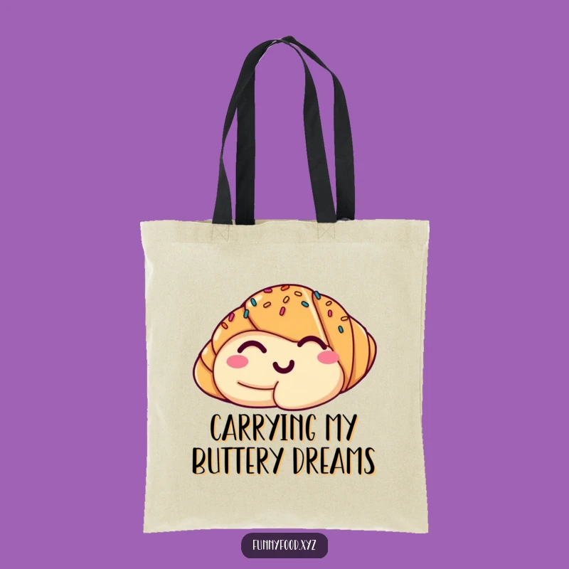 Funny Croissant Wink Tote Bag: Carry Your Laughs with This Stylish Accessory