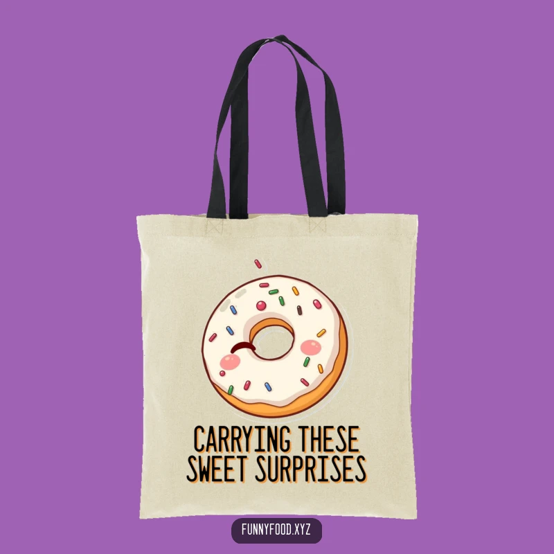 Funny Donut Tote Bag: Winking Carryall, a Sweet and Funny Gift