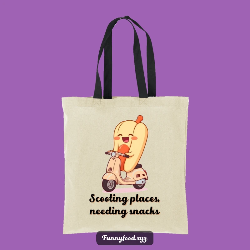 Funny Giggling Hot Dog Scooter Tote Bag - Carry Your Laughs in Style