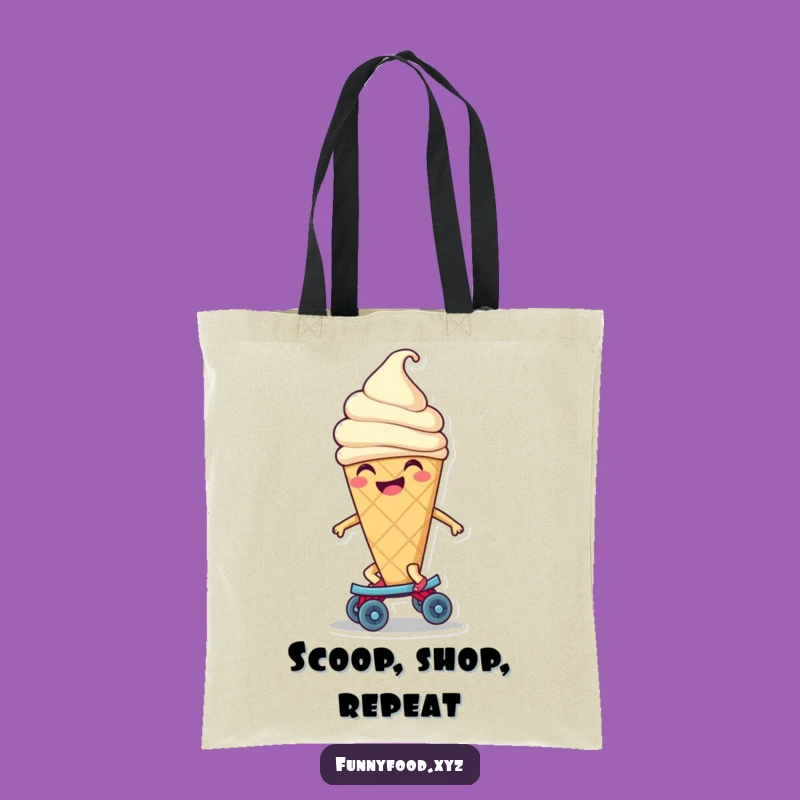 Funny Ice Cream Skate Tote Bag - Carry Your Sweet Style