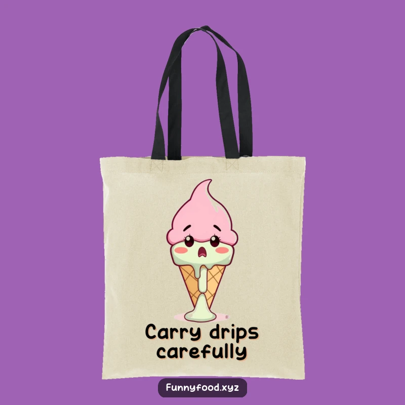 Funny Melting Ice Cream Cone Tote Bag: Chic Accessory for Sweet Disasters