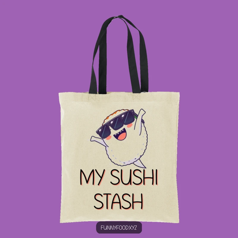 Funny Sushi Sunglasses Tote Bag: Backflip Fun On The Go, Chic & Funny Gift