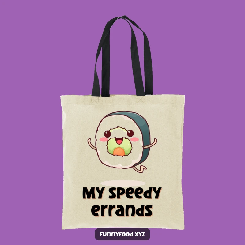 Funny Sushi Tote Bag: Running Roll Accessory, Perfect Funny Gift for Shoppers